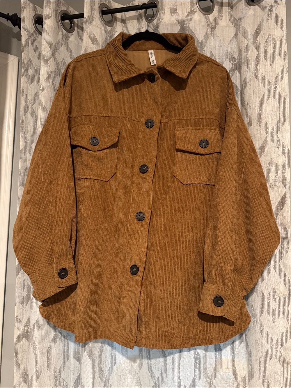Zenana Outfitters Corduroy Utility Jacket - Caramel Brown - Picture 1 of 4